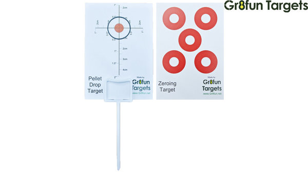Gr8fun Pellet Drop Zielscheibe mit Geschossabfallskala 100er Pack mit 10 Zielscheibenhaltern